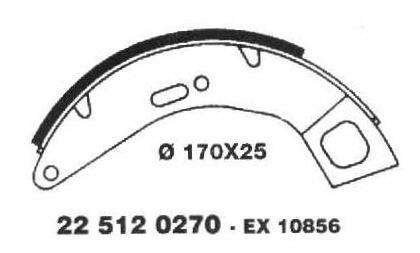 Brake Shoes 22 512 0510 - Vespa Front - Cosa