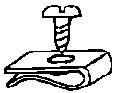 Vespa - Cylinder / Flywheel Cowling Clip and Screw - PX, PE, Ral