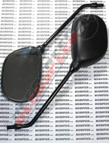 Mirror - Universal - Black Standard - Pair - 10mm Fitting R/H Th