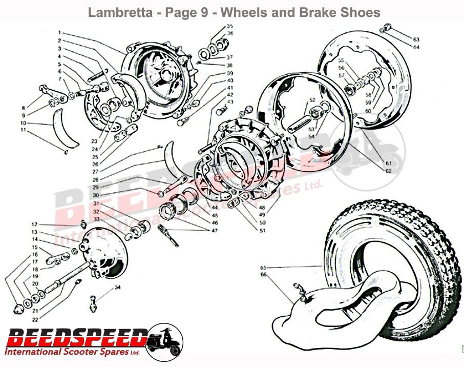 Lambretta - Rear Hub Lock Washer Kit Series 1 / 2 and Indian GP