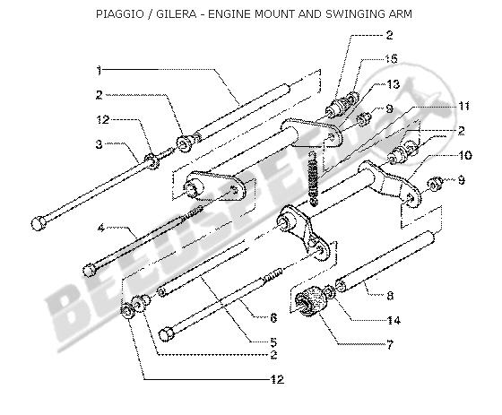 Automatic - Swinging Arm - Rear - Gilera/Piaggio 125/180