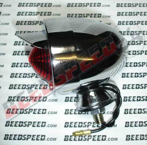 Lamp - Marker Light - Red Lens - Includes Peak - Chrome