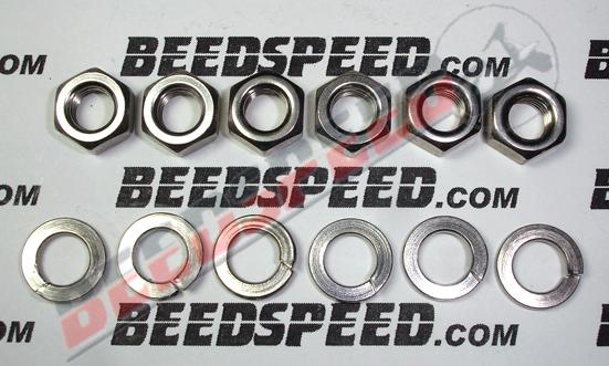 Lambretta - Gearbox Endplate Nut And Washer Kit - M7 - Stainless