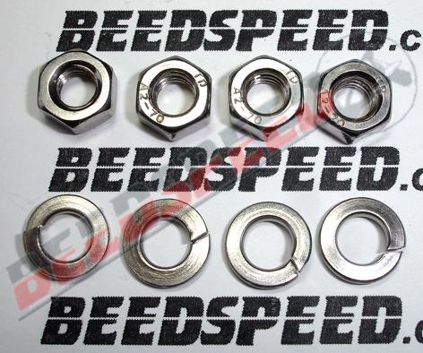 Lambretta - Rear Hub Bearing Plate Nut And Washer Kit - M6 - S.S