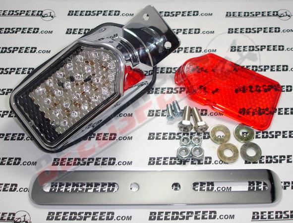 Lamp - Rear Light Chrome Tombstone - Mini - LED - 79x44mm Lens