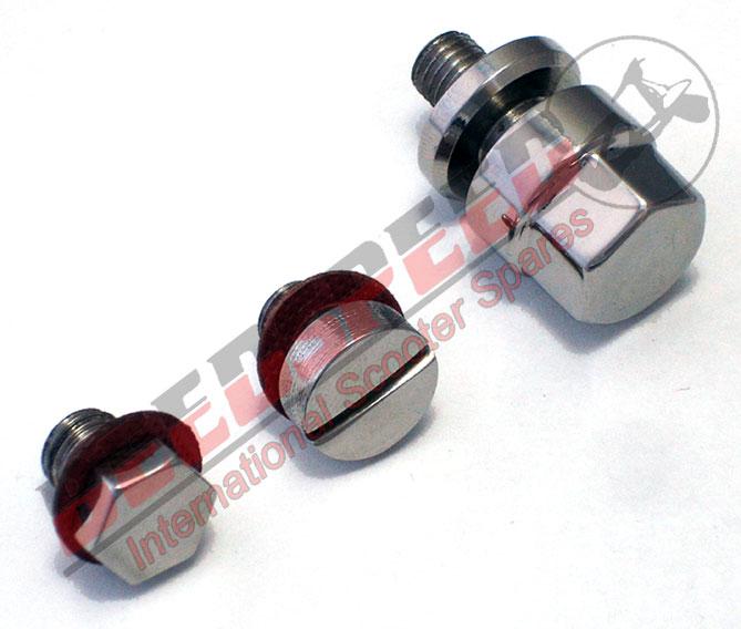 Vespa - Engine Case - Oil Drain, Breather, & Level Plug Set -S.S