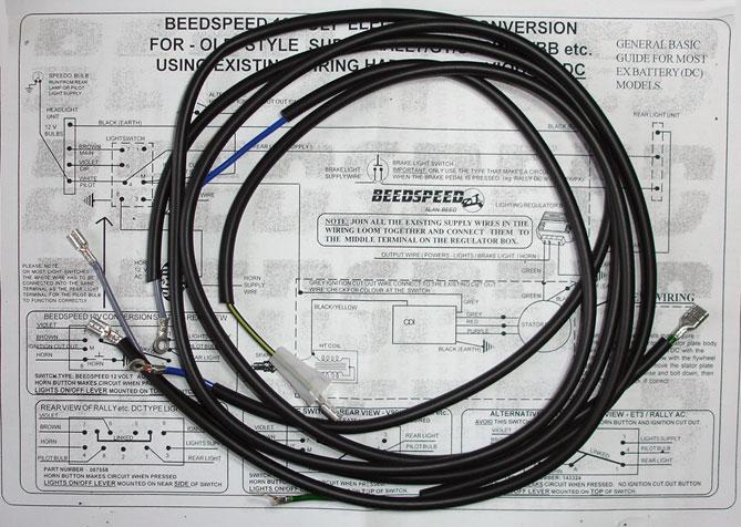 Vespa - Wiring - Extra Wiring - Super/Sprint with Electronic Conversion