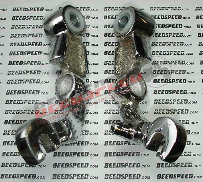 Lambretta - Fork Links - Drum / Outboard - With Dampers - Deep - Chrome