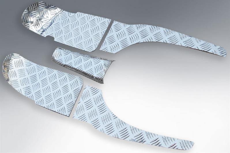 Lambretta - Floor Board Runner Kit - GP - Chequered - Polished Alloy