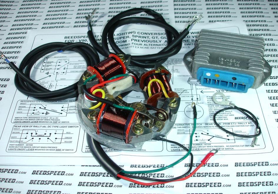 Vespa - Stator Plate - V50, Primavera - 12 Volt Lighting Conversion Kit