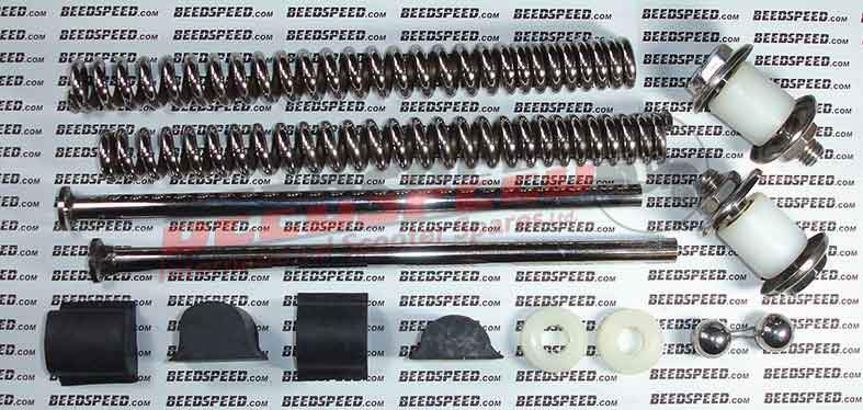 Lambretta - Fork Springs/Rods/Buffers/Bushes and Bolts Kit GP - Stainless
