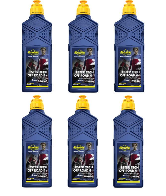 Oil - Putoline -Ester Tech Off Road 4+ Four Stroke Oil Fully Synth - 1 Litre - 6 Pack