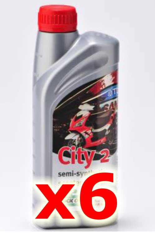 Oil - Rock Oil - 2Stroke City2 Semi Synthetic - 1 Litre - 6 Pack