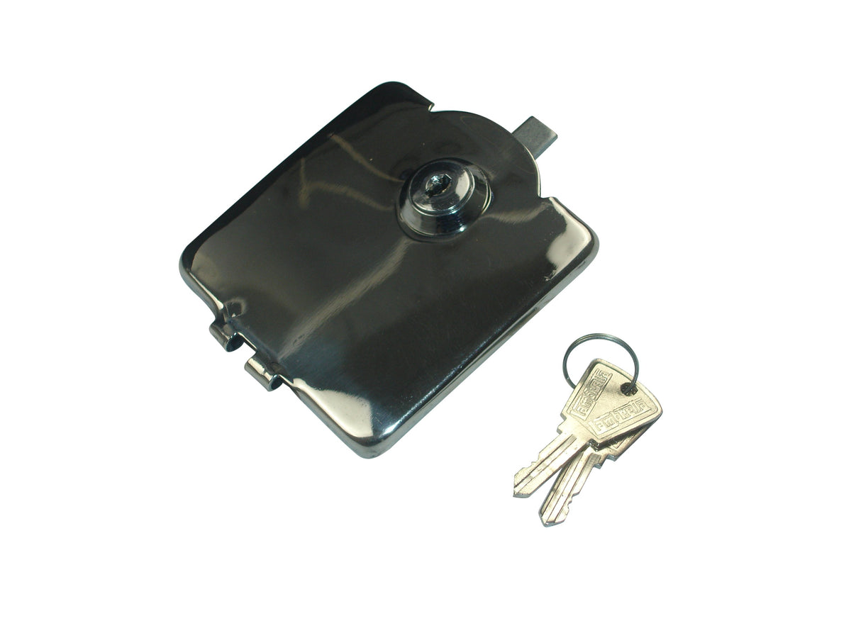 Lambretta GP DL Locking Petrol Tank Flap - Polished Stainless Steel