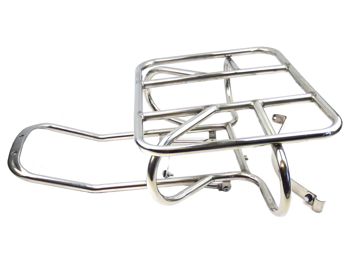 Lambretta Series 2 Li TV Horizontal Spare Wheel Carrier - Polished Stainless Steel