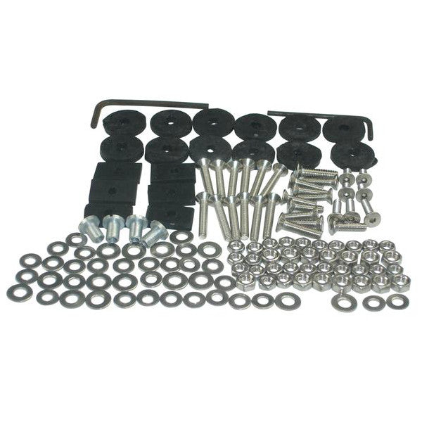 Lambretta 1 2 Li TV Floor Board Fixing Kit Black Rubbers - Stainless Steel