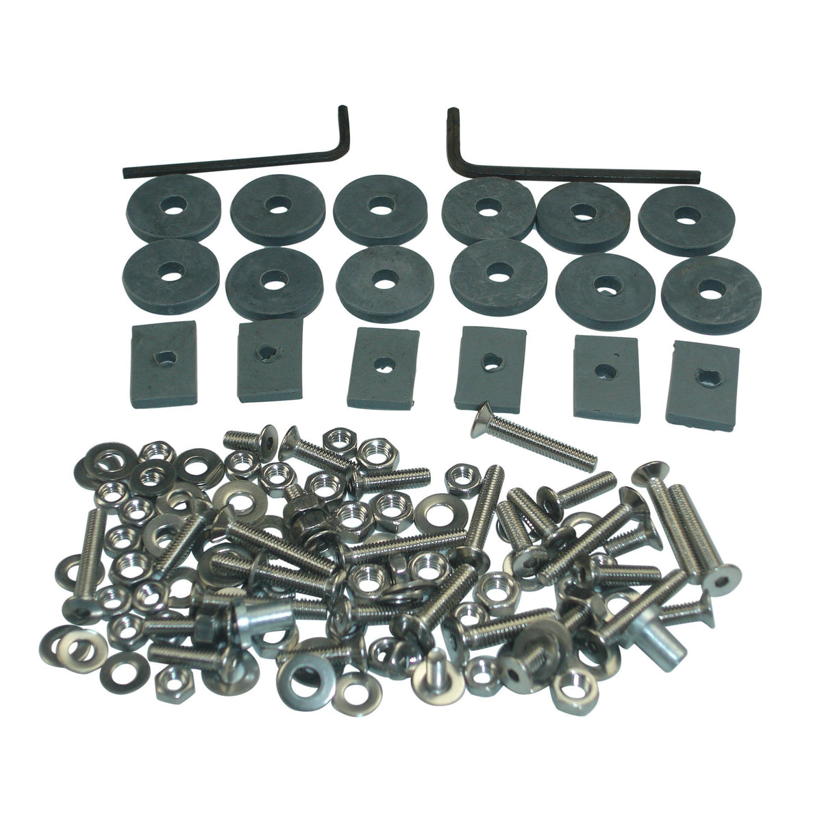 Lambretta 1 2 Li TV Floor Board Fixing Kit Grey Rubbers - Stainless Steel