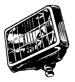 Lamp - Headlight Unit - Rectangular with Grill - Halogen