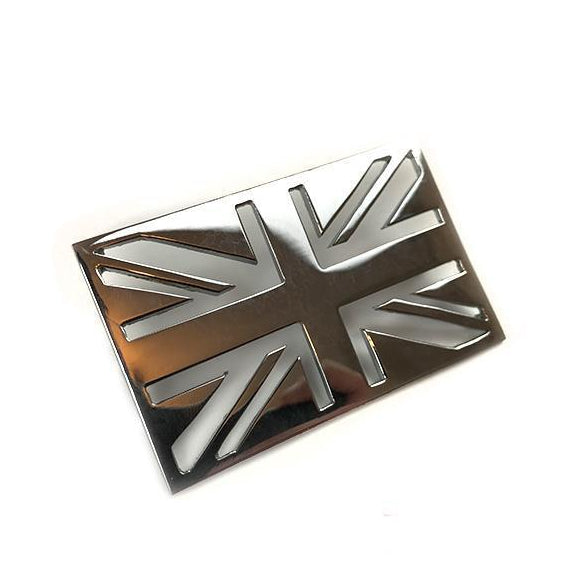 Badge - Leg shield - Union Jack - Chrome