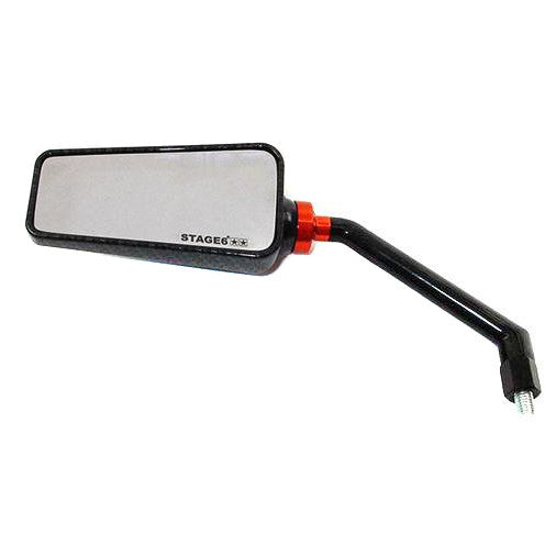 Vespa Lambretta Universal Stage6 F1 Carbon Effect Gloss Mirror M8 x 20 - Left Hand
