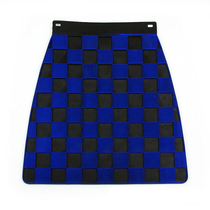 Universal Pressed Chequered Type Mudflap Dark Blue & Black