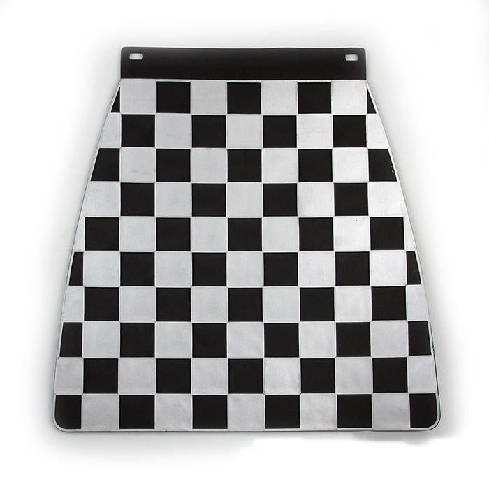 Universal Pressed Chequered Type Mudflap Silver & Black