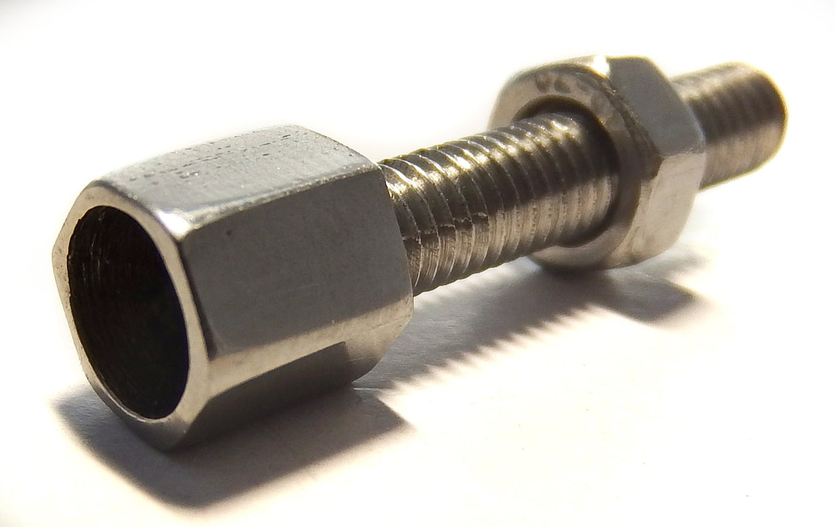 Lambretta Clutch/Gear Cable Adjuster Screw & Nut M7 in Stainless