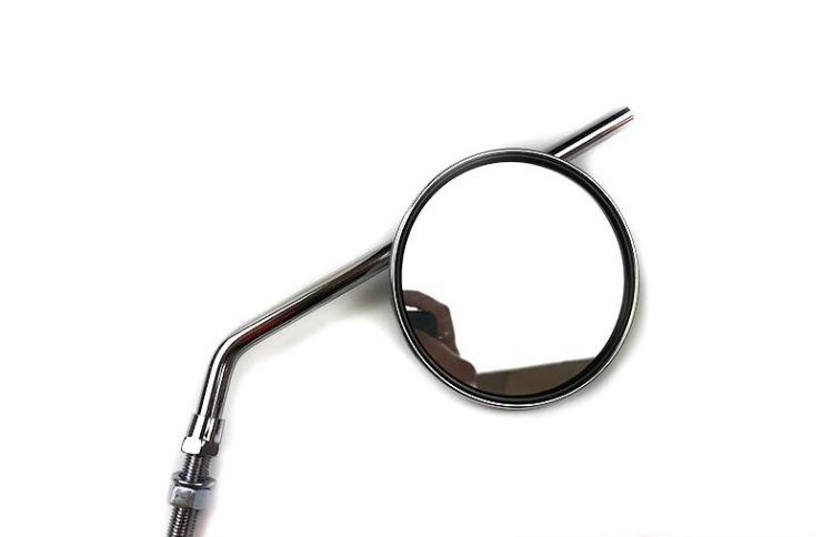 Mirror - Universal - Chrome Round - Singular - Adjustable - 10mm