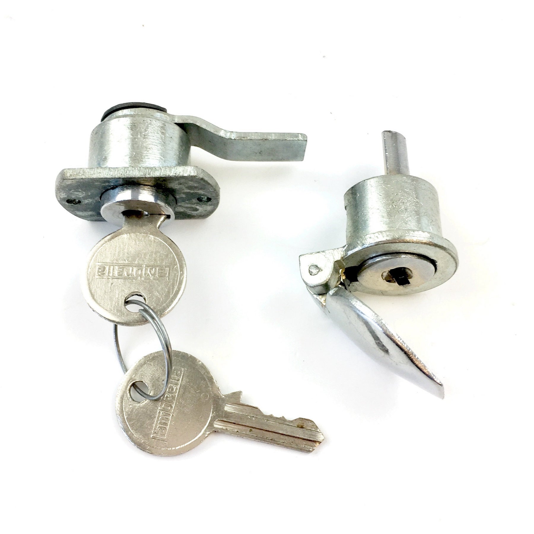 Lambretta Series 2 Li TV Tool Box Lock and Flapped Steering Lock Set