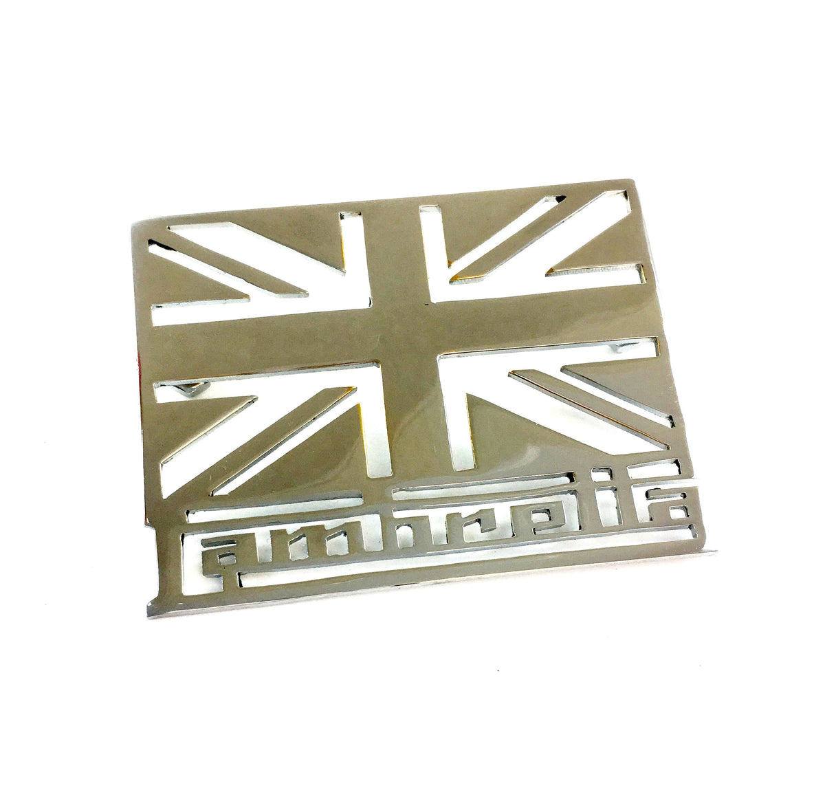 Lambretta And Union Jack & Lambretta Legshield Badge - Chrome