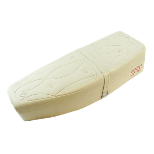 Vespa T5 Mk 1 Standard Seat - White With Red Logo