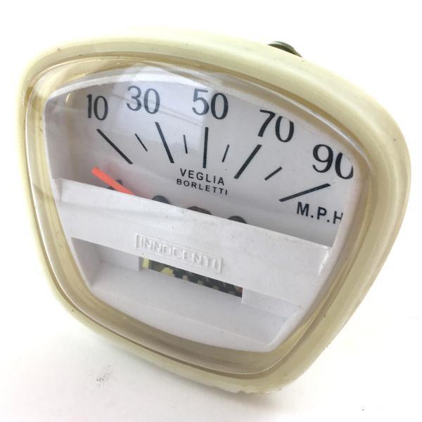 Lambretta Series 3 SX TV Speedometer 90 MPH White Face - Indian Thread
