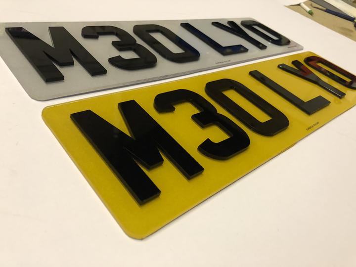 4D Car Registration Road Legal Number Plates - Short 6 Digit 16" - PAIR!