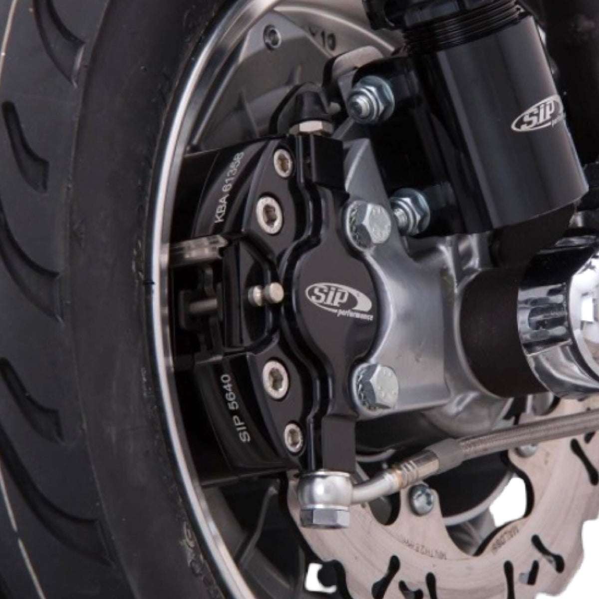 Vespa PX Disc MY T5 Classic LML Grimeca SIP Front Hydraulic Brake Caliper - Black Anodised