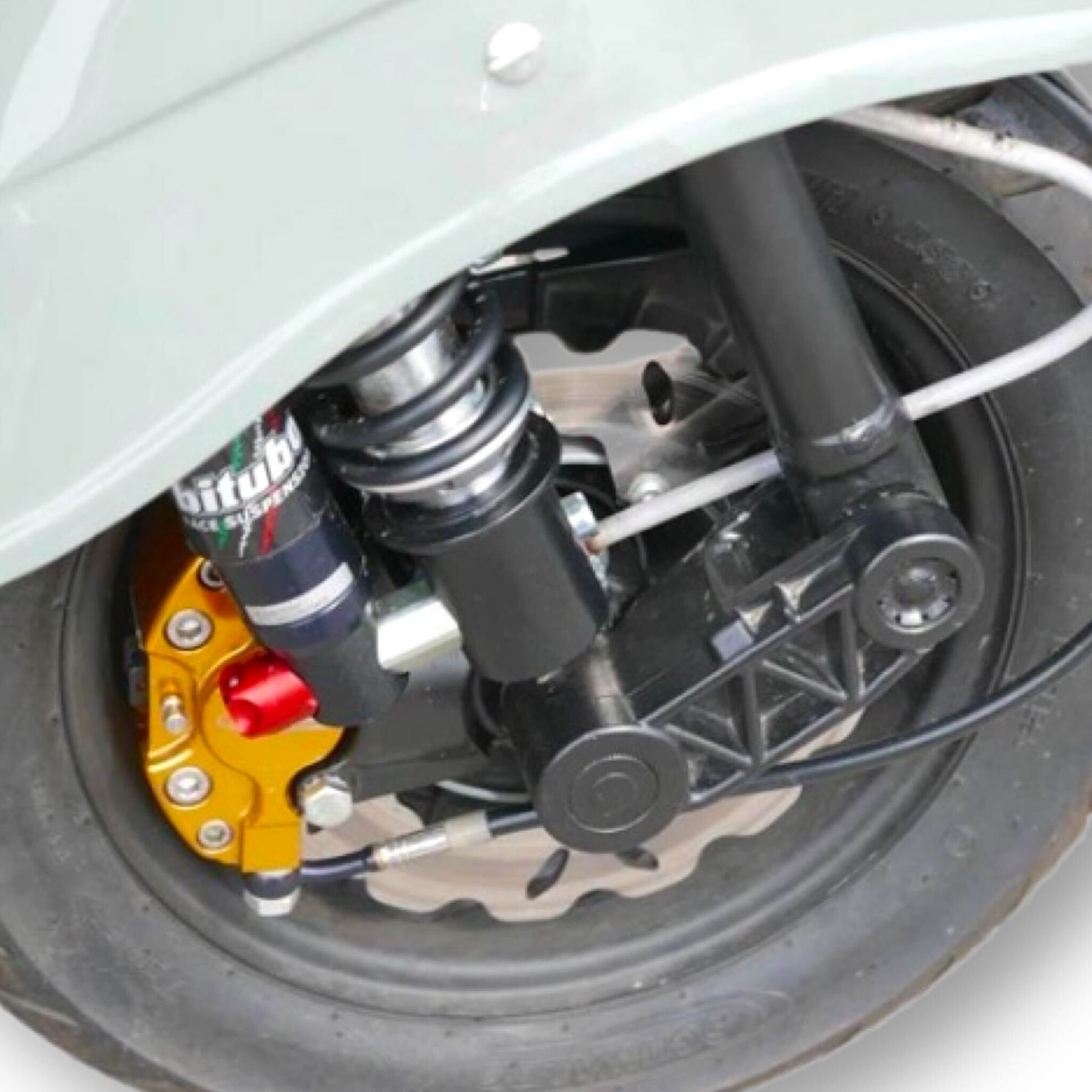 Vespa PX Disc MY T5 Classic LML Grimeca SIP Front Hydraulic Brake Caliper - Gold Anodised