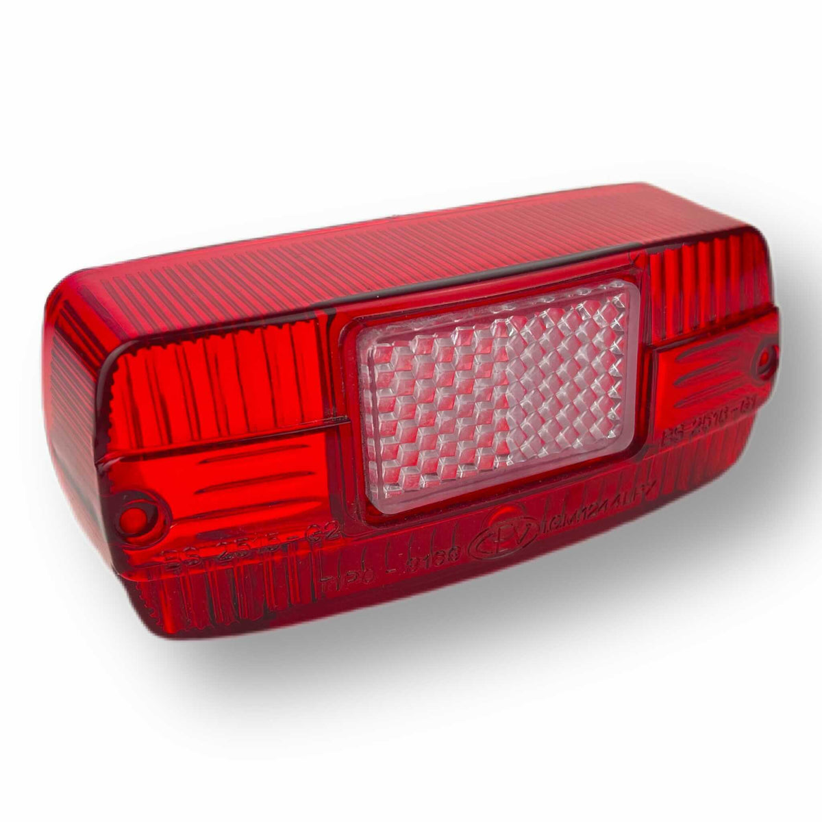 Lambretta Series 3 Li SX Rear Light Lens - Red with Clear Reflector