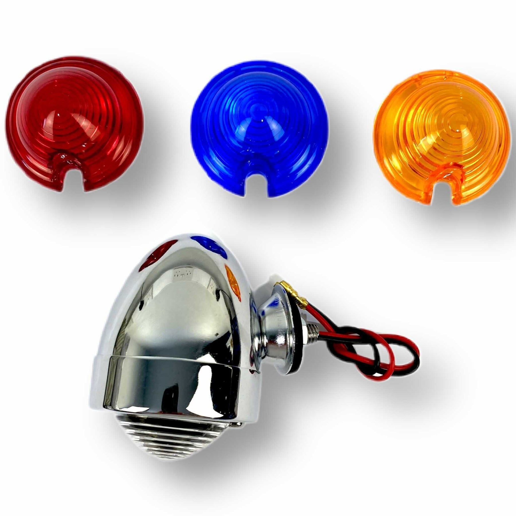 Vespa Lambretta Scooter Chrome Marker Bullet Light - Blue Red Amber Clear Lenses