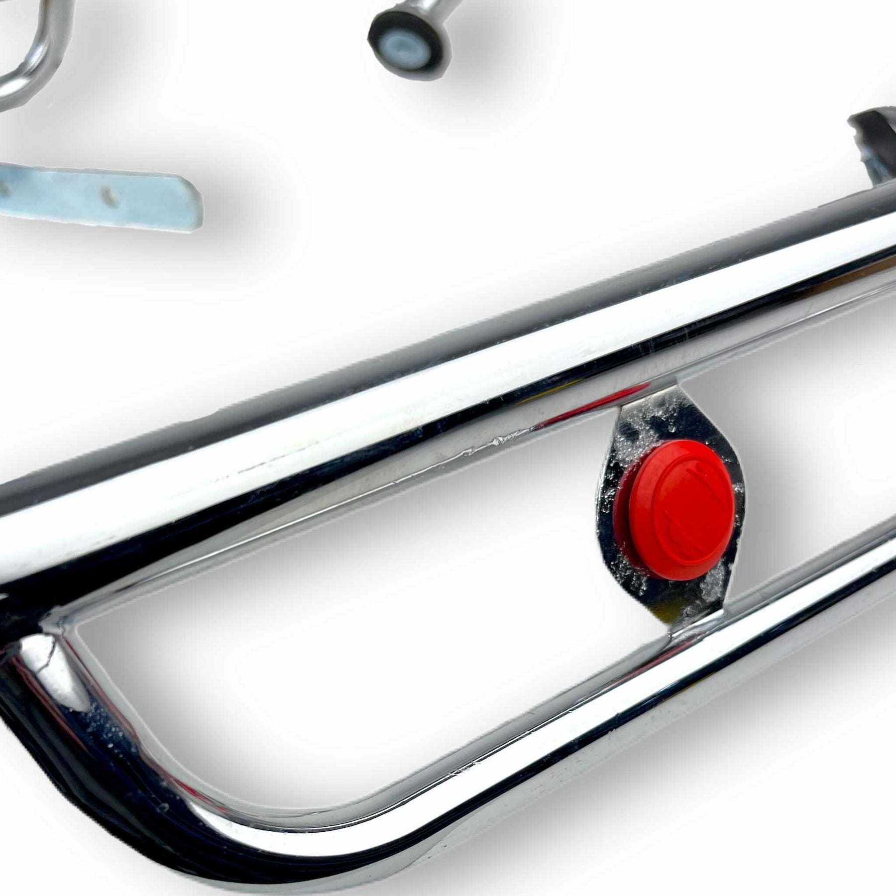 Vespa PX PE T5 Lambretta Series 3 Cuppini 1 Piece Cuppini Chrome Front Crash Bar - Red
