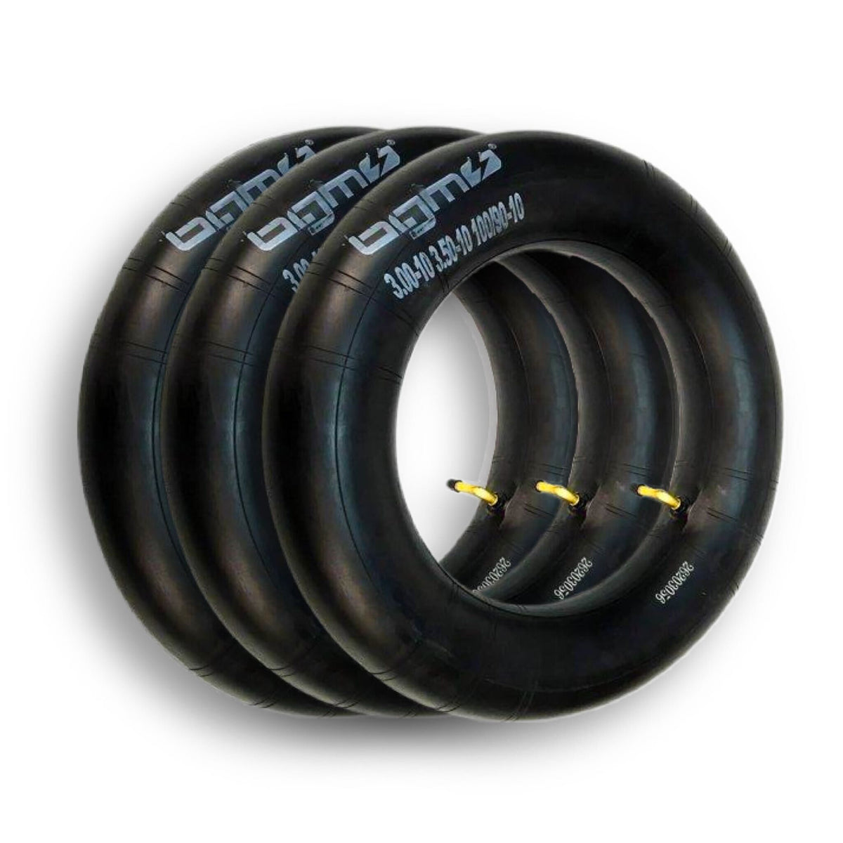 Vespa BGM PRO 10 inch Inner Tube 90 Degree Valve- 3.50-10, 100/80-10, 100/90-10 - 3 Pack Bundle