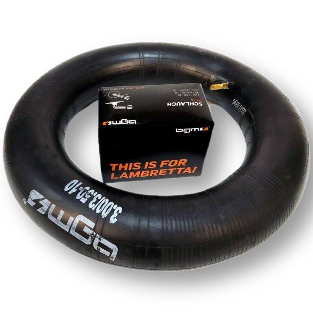 Lambretta BGM PRO 10 inch Inner Tube 45 Degree Valve- 3.50-10, 100/80-10, 100/90-10 - Bundle of 3