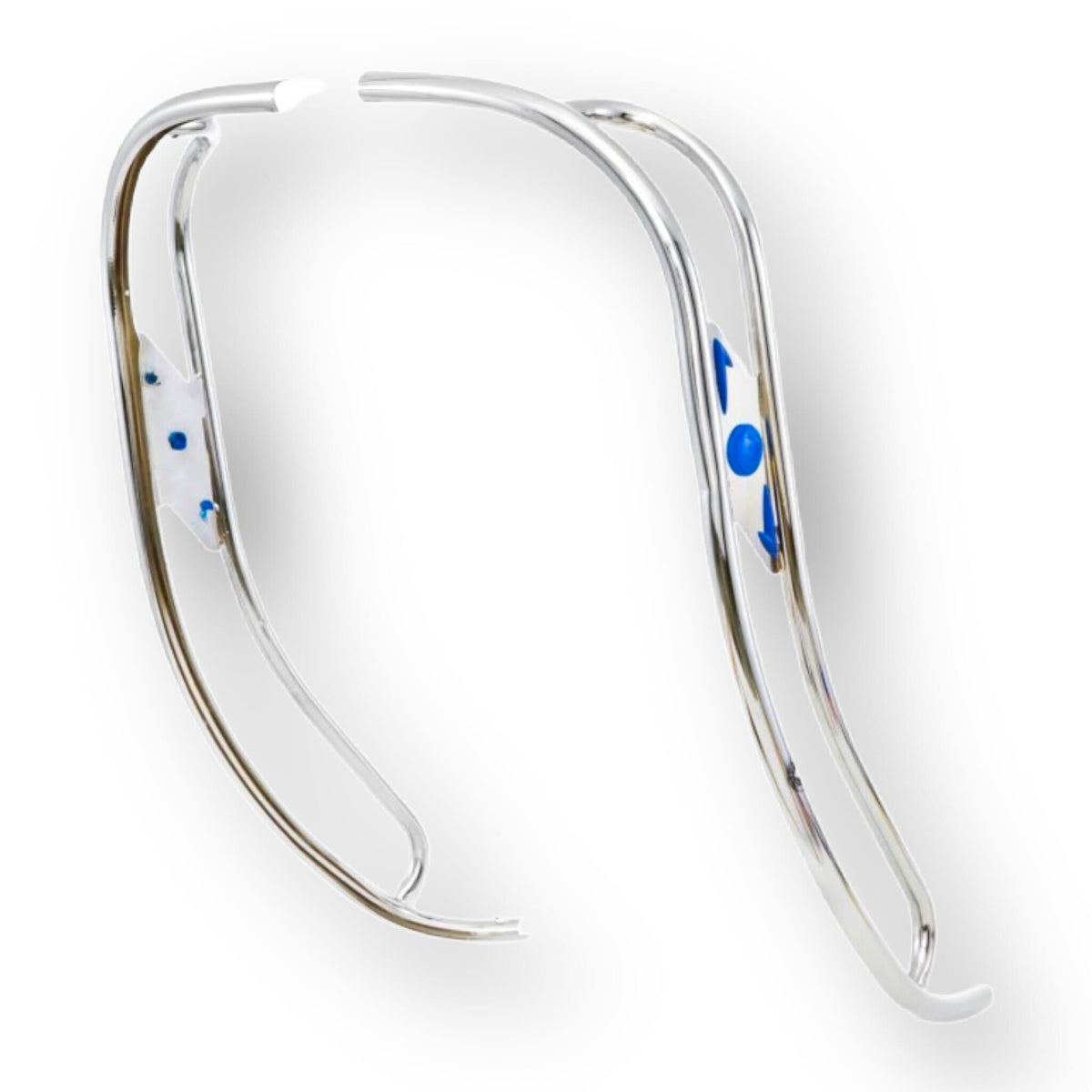 Lambretta 125 150 LC LD Chrome Double Legshield Beading - Blue Gem