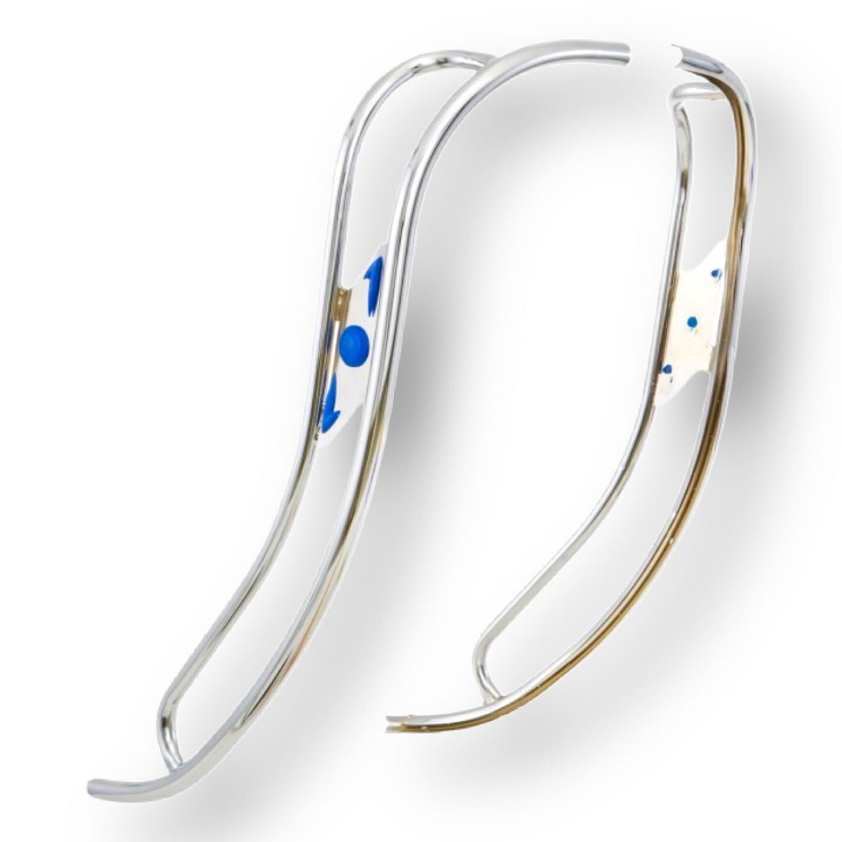 Lambretta 125 150 LC LD Chrome Double Legshield Beading - Blue Gem