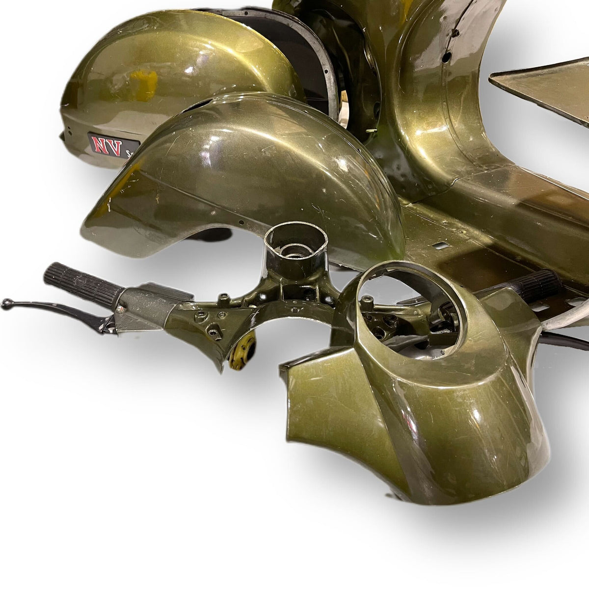 LML Star NV Complete Frame including Mudguard, Side Panels, Toolbox, Handlebars, Horncover - Dark Green