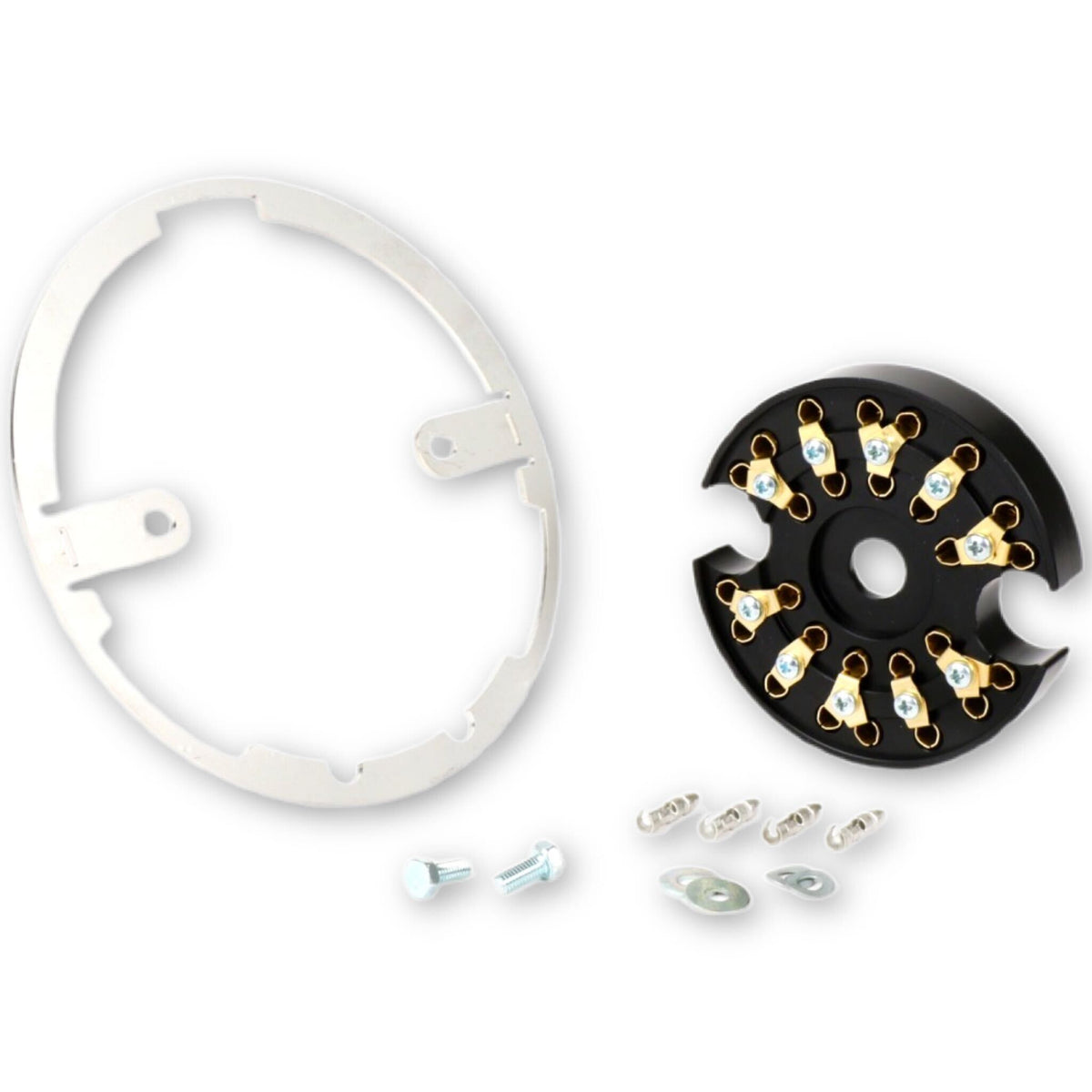 Lambretta Series 3 Li Mounting Ring and distributor for Moto Nostra LED HighPower Headlight 120mm 12V DC