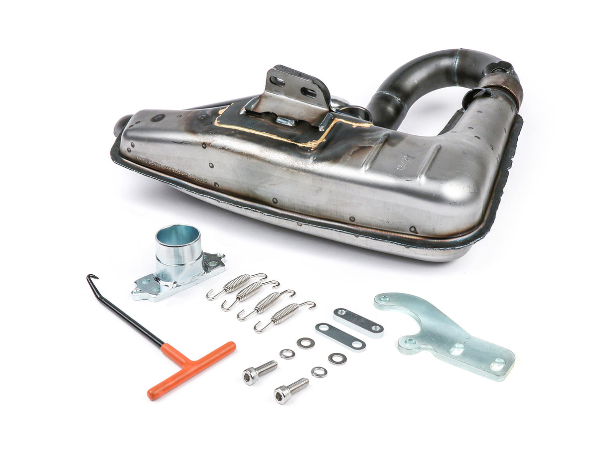 Lambretta Series 1 2 3 Li GP SX TV BGM PRO Clubman Sport Exhaust - Bare Metal