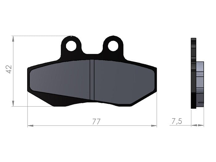 Lambretta Series 1 2 3 GP Li SX TV BGM Outboard Nissin Brake Pads - 77.4x42.3mm