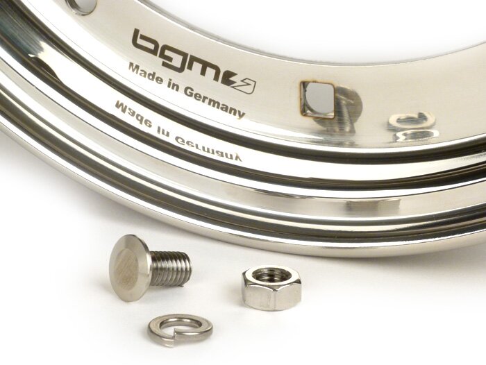 Vespa PX Rally Super Sprint LML V50 PK 10" BGM PRO Wheel Rim - Polished Stainless Steel