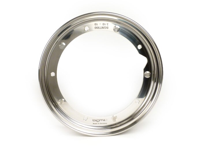 Vespa PX Rally Super Sprint LML V50 PK 10" BGM PRO Wheel Rim - Polished Stainless Steel