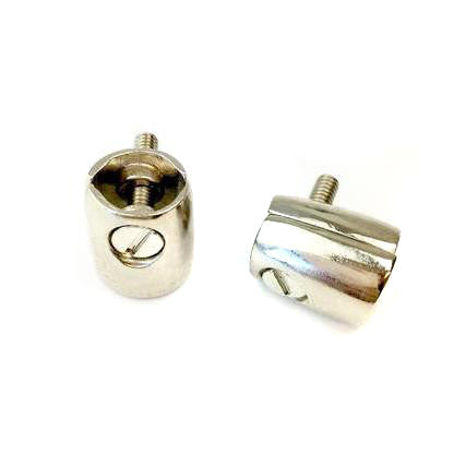 Lambretta Leg Shield Rubber Upper Clamps Chrome Pair