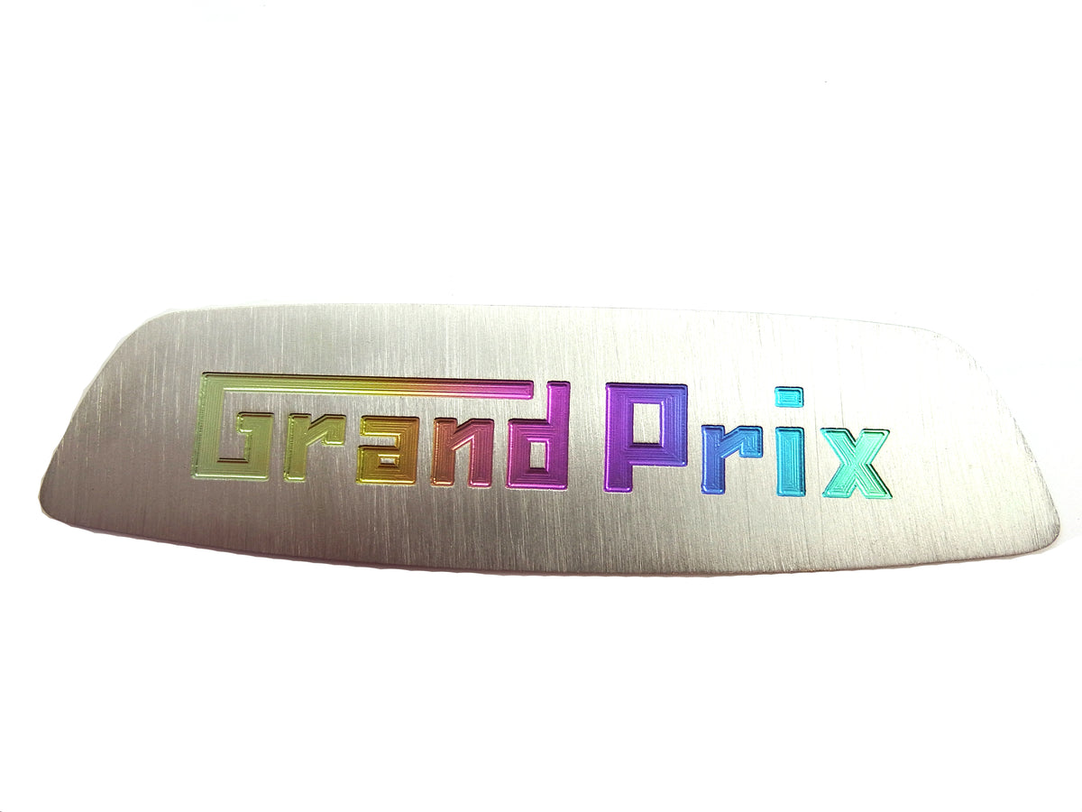 Lambretta GP Rear Frame Badge Insert - Grand Prix Logo - Titanium